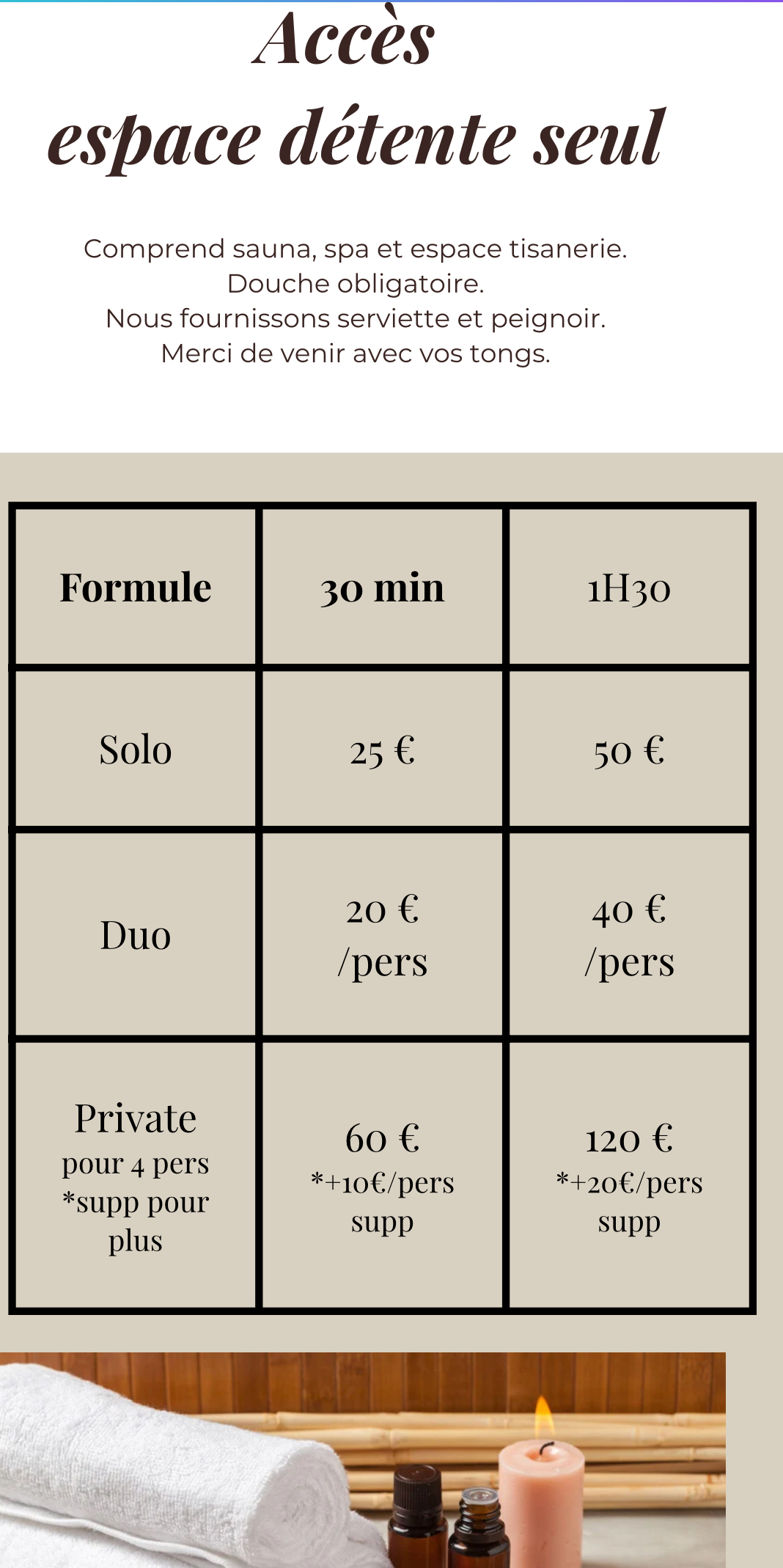 Accès espace bien être 30min (p) image