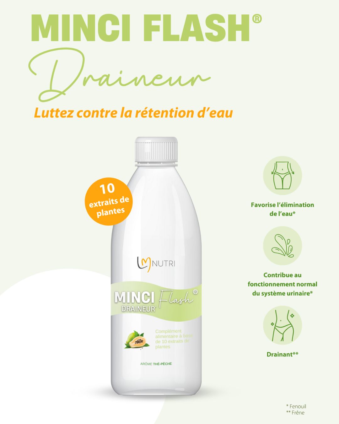 MINCI FLASH DRAINEUR Arôme thé pêche - flacon de 500 ml image